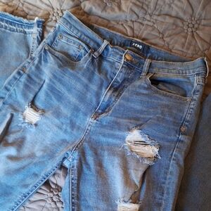 Women's Blue Distressed Jeans